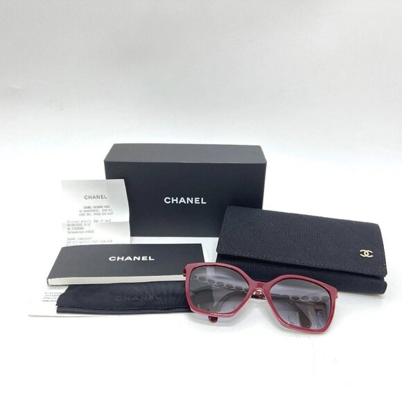 CHANEL 5546-Q-A CC Mark Chain Square Shape Calfskin sunglasses main image 9